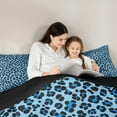 thumbnail image 5 of Manfei Leopard Print Queen Comforter Set,Jungle Animal Bedding Sets,Blue Black Bedding Comforter Set For Girls Boys,Breathable Home Decor Reversible,3-Piece, 5 of 8