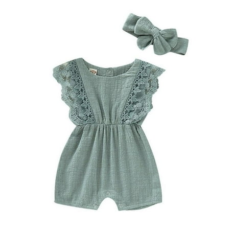 

HOTWINTER Newborn Infant Baby Girl Clothes Romper Ruffle Sleeve Jumpsuit Bodysuit Cute Infant Romper Girls Fall Outfits