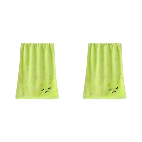 Yuarrent Toalla de fibra para niños, reemplazo de bordado Rectangular de dibujos animados bonitos, cómodas toallas absorbentes de agua, Type2 NO2
