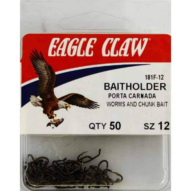 Eagle Claw 181FH-12 Baitholder Hook, Bronze, Size 12, 50 Pack 