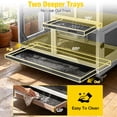 thumbnail image 6 of Aivituvin Indoor Rabbit Hutch Outdoor Bunny Cage on Wheels, 2 Story Wood Guinea Pig Cages with 2 Deeper Pull Out Trays (Black & White), 6 of 11