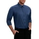 thumbnail image 4 of Camisas de vestir formales de color sólido de manga larga con cuello de punta para hombres INSPIRE CHIC, azul oscuro, 3XL, 4 of 6
