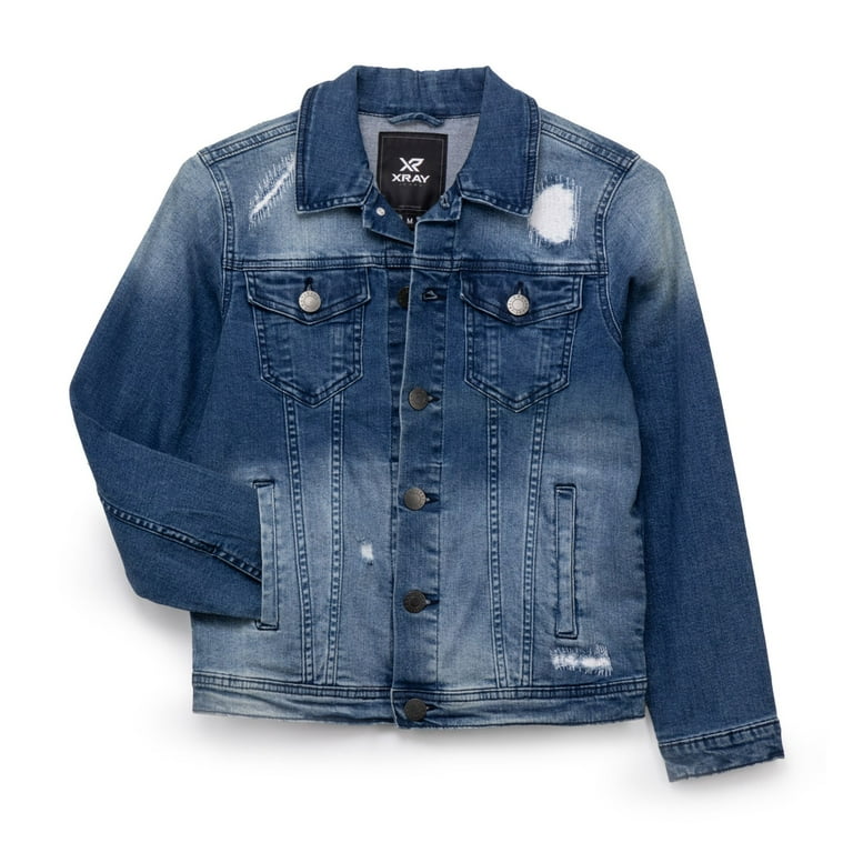 X RAY JEANS Boy's Denim Jacket, Med Blue, XL X RAY JEANS Boy's Denim Jacket, Med Blue, XL