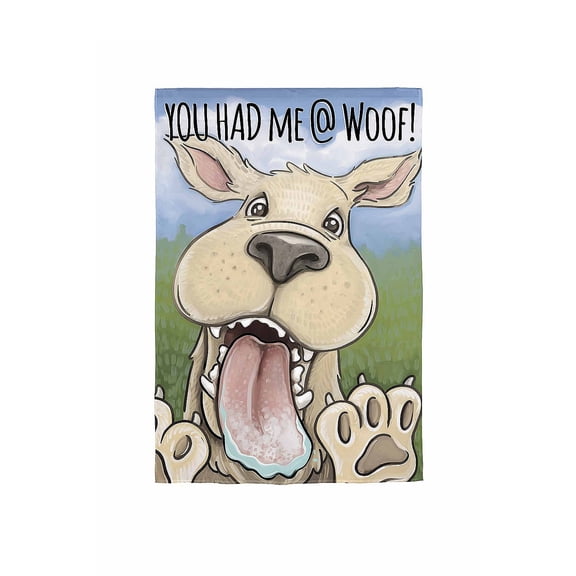 Evergreen You Had Me At Woof Garden Burlap Flag 12.5 x 18 Inches Indoor Outdoor Decor