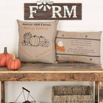 VHC Brands Sawyer Mill Charcoal Farmhouse Fall Holiday Pillow- 18x18, Harvest Festival