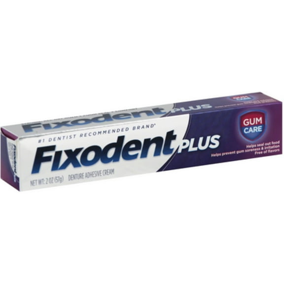 Fixodent Plus Denture Adhesive Cream 2 oz (Pack of 3)