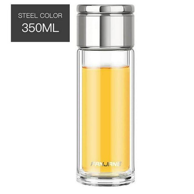 Popular Picks, Portable Tea Cup, Double Glass Design, Dishwasher Safe, Travel Friendly, For Office-Home, Separate Tea Leaves, Glass Tea Separation Cup, Modern Style, For Gifting Akmoler