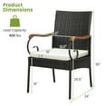 thumbnail image 3 of Gymax 5PCS Wicker Dining Set Cushion Armchairs Acacia Wood Table w/ Umbrella Hole Patio, 3 of 8