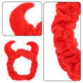 thumbnail image 3 of Devil Horns Facial Headband Face Wash Headband Makeup Cosmetic Shower Soft Hair Band Red, 3 of 5