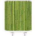 thumbnail image 3 of Green Bamboo Shower Curtain Japanese Asian Plant Wild Nature Fabric Bathroom Curtain Set with Hooks(72" WX72 H), 3 of 3