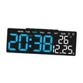 thumbnail image 2 of Reloj despertador digital LED Reloj digital Reloj de escritorio eléctrico Multifuncional para Concha negra, 2 of 9