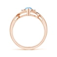 thumbnail image 2 of ANGARA Natural Criss-Cross Marquise Aquamarine Solitaire Ring with Diamonds in 14K Rose Gold for Women (Size-8x4mm) | March Birthstone, Anniversary, Jewelry Gift for Women | Natural Aquamarine Ring, 2 of 9