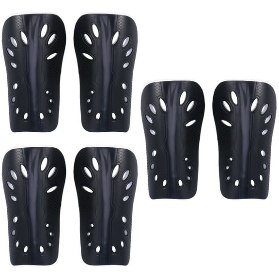 3 Pairs Football Pads Shin Guards Soccer Youth Socks Child Black