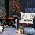 thumbnail image 5 of Halloween Pillow Covers 12x20 Inch Set of 2 Black and White Skeleton Hand Spider Bats Throw Pillow Cases Cushion Cover Halloween Home Sofa Couch Decor Pillows Cotton Linen, 5 of 6