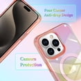 thumbnail image 3 of Laser Case Designed for iPhone 15 Pro Case Compatible with Magsafe Fluorescent Iridescent Transparent Case for Women Soft TPU Bumper Hard Back Shockproof Protective Cover-Clear/Pink, 3 of 6