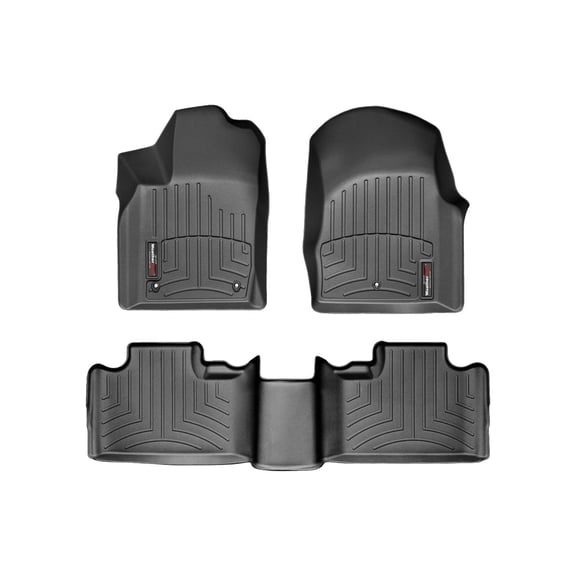 WeatherTech Custom Fit FloorLiners compatible with Durango, Grand Cherokee - 1st & 2nd Row, Black