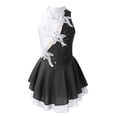 thumbnail image 2 of iiniim Girls Sequins Floral Sleeveless Roller Figure Ice Skating Dress Gymnastic Leotard Ballet Dance Skirt Black 10, 2 of 7
