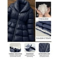 thumbnail image 5 of Womens Premium Lightweight Puffer Jacket Blue Quilted Down Winter Coat-S, 5 of 9