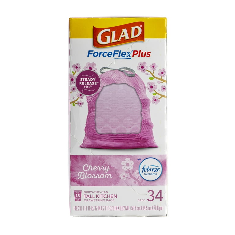 Glad OdorShield 4-Gallons Febreze Cherry Blossom Pink Plastic