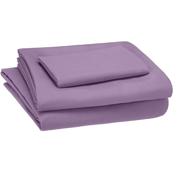 Sheet Set Violet Solid 100 Percent Pure Cotton Super Soft 4-Piece Sheet Set with 10" Inch Pocket Sheet Set 450TC (Full, Violet)