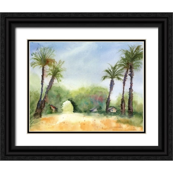 Shefranov, Olga 32x26 Black Ornate Wood Framed with Double Matting Museum Art Print Titled - Oasis II