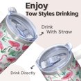 thumbnail image 4 of 20OZ Flamingo Cup with Handle Leak Proof Tumbler Mug Gifts for Women Flamingo Lovers Ideal for Birthday Christmas Celebrations Home Office Use, 4 of 6