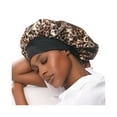 thumbnail image 4 of Kiss Colors & Care Silky Satin Reversible Hair Bonnet Cap, Wide Edge, XL, Leopard, 4 of 10