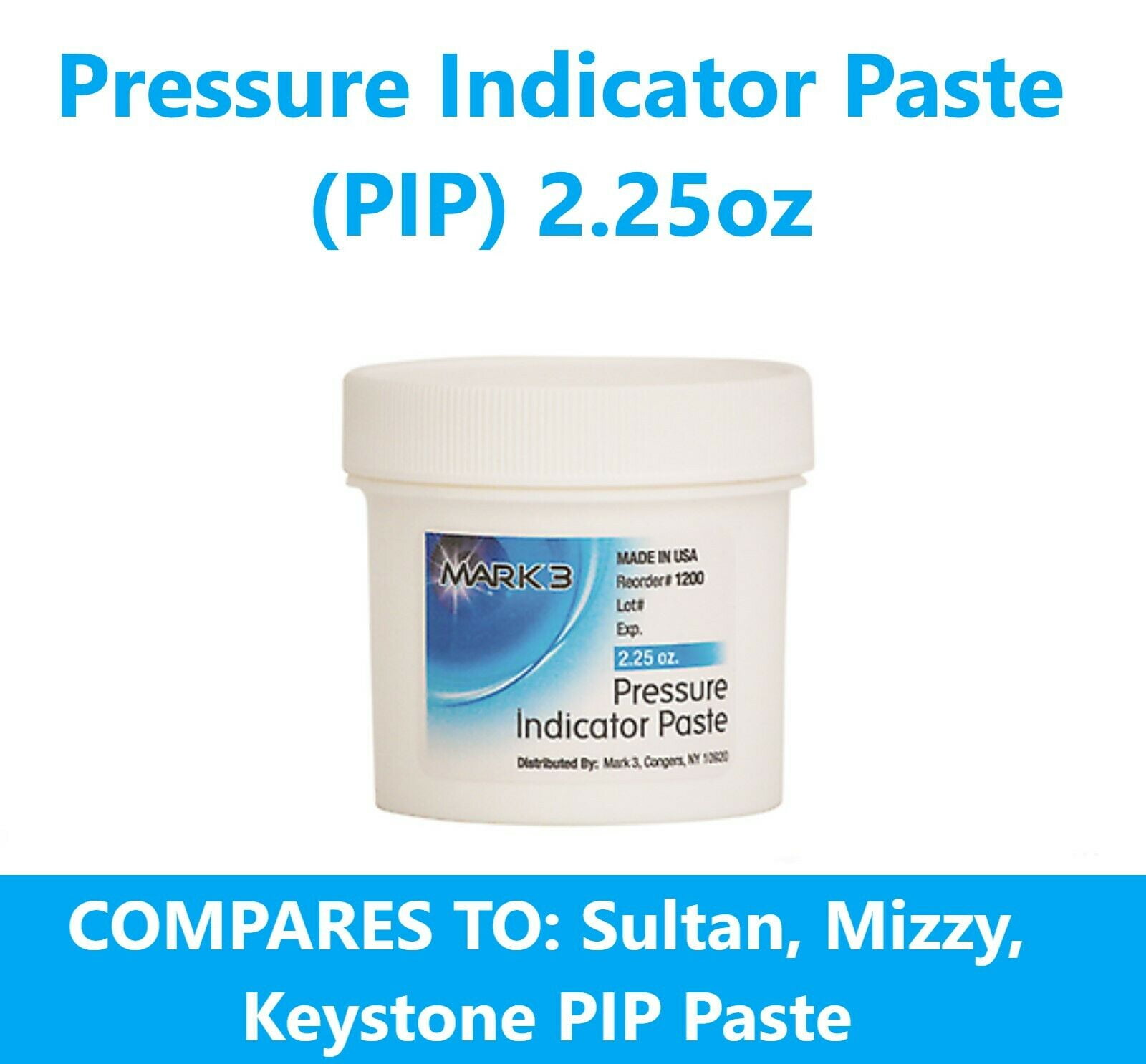Dental Pressure Indicator Paste PIP (2.25oz Jar) White Mark3