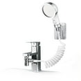 thumbnail image 5 of Generic Juego de ducha de mano para lavabo, accesorio para rociador de grifo de manguera de fregadero, con función de parada de ahorro de agua, cromado + blanco, 5 of 5