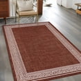 thumbnail image 3 of Coffee Brown Retro Greek Key Large Area Rugs for Bedroom Living Room, Non Slip Carpet Bedside Rug, Geometric Greece Ancient Farmhouse Rectangular Floor Cover Kitchen Accent Rug 2.7'x5' for Office, 3 of 9