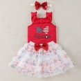 thumbnail image 2 of Newborn Baby Girls 4th of July Outfit Romper+Tutu Skirt+Headband Clothes Set, 2 of 4