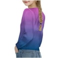 thumbnail image 4 of Posijego Little Girl Sweatshirt for Girls Round Neck Long Sleeve Shirt Twist Front Pullover Athletic Crop Tops, 4 of 7