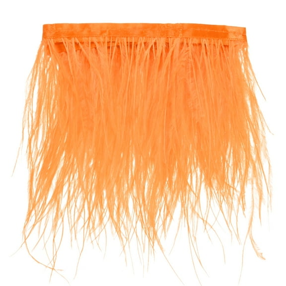 Uxcell Ostrich Feather Trim Fringe, 1 Yards 4-6" Natural Fluffy Feather Trim for Crafting [Orange]
