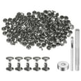 thumbnail image 1 of Unique Bargains 100 Sets Leather Rivets 6 x 8mm Metal with 3 Setter Tools, Gunmetal, 1 of 7