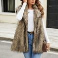 thumbnail image 3 of Jamicy Furry Vest for Women Faux Fur Vest Winter Warm Short Coat Fluffy Shaggy Sleeveless Jacket Fashion Casual Fuzzy Outerwear, 3 of 9