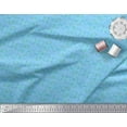 thumbnail image 3 of Soimoi Blue Velvet Fabric Leaves & Filigree Damask Print Fabric by Yard 58 Inch Wide, 3 of 3