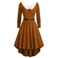 thumbnail image 4 of Disfraces de Navidad de Papá Noel de talla grande 5XL para mujer, vestidos de fiesta de Cosplay sexis con cuello en V y manga larga con cordones laterales Vintage Grinch, 4 of 4