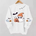 thumbnail image 6 of FAVIPT Womens Halloween Graphic Sweatshirts Cute Pumpkin Ghost Print Pullover Long Sleeve Casual Loose Fit Sweatshirt White,S, 6 of 6