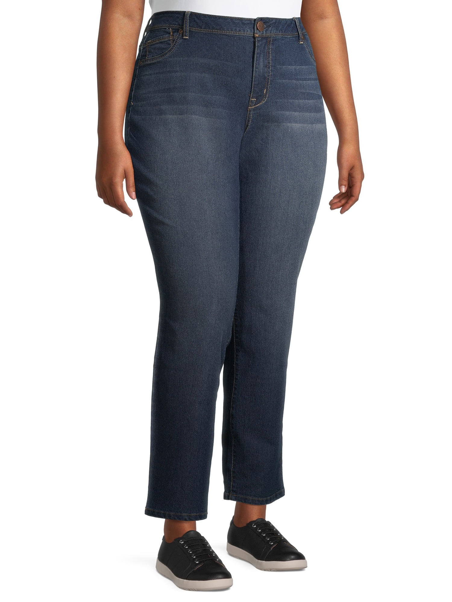 A3 Denim Women's Plus Size Straight Leg 