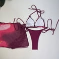 thumbnail image 4 of uublik Women Swimsuits 3 Piece Bikini Set Beach Vacation Bathing Suit with Cover Up Skirt Purple, 4 of 5