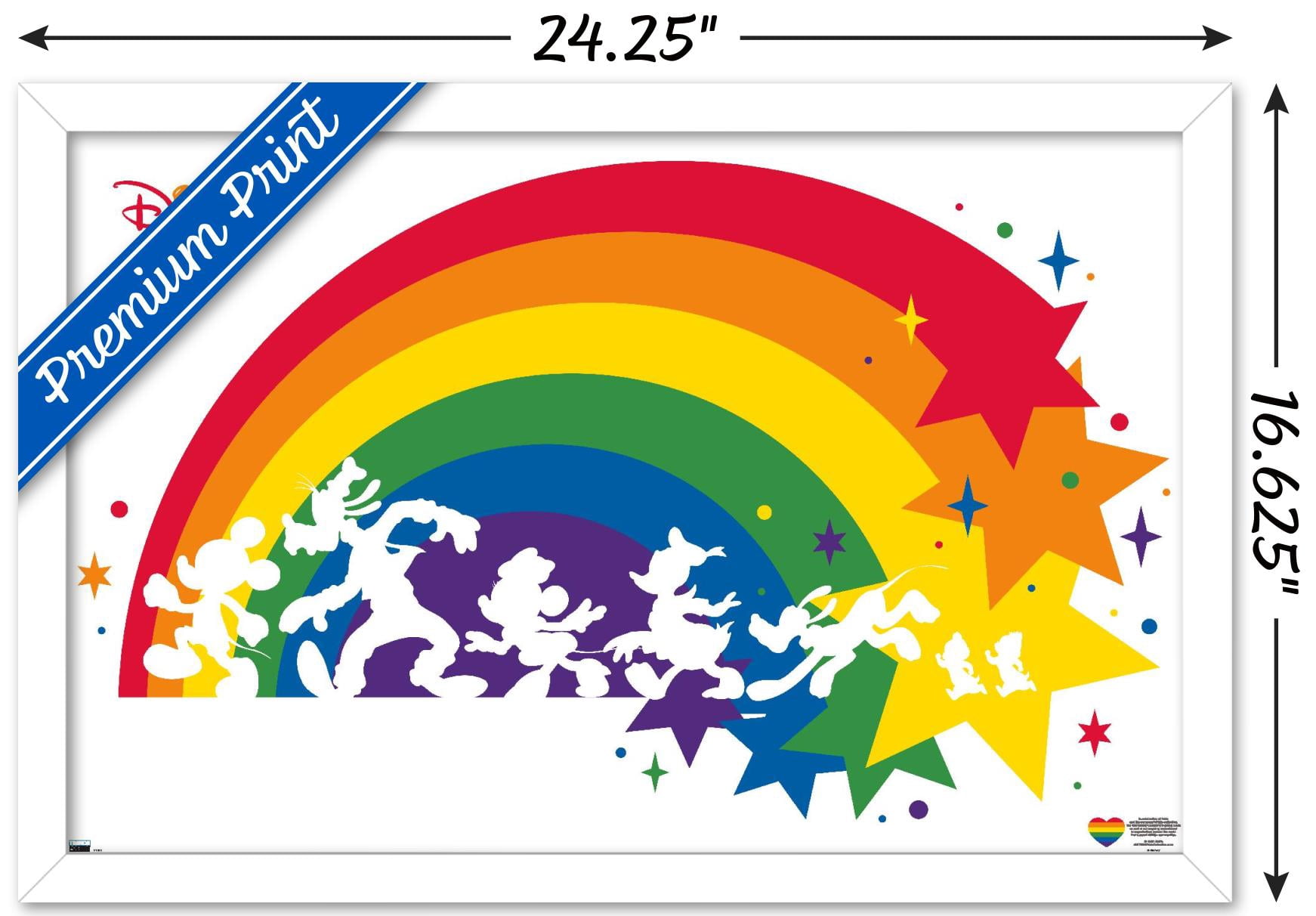 Disney Mickey Mouse & Friends - Rainbow Wall Poster, 14.725" x 22.375" Framed