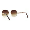 thumbnail image 4 of Womens Diva Jewel Chain Arm Metal Rim Butterfly Sunglasses Gold - Brown, 4 of 4