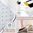 thumbnail image 4 of Juego de baño geométrico verde con cortina de ducha y accesorios de alfombras, cortina de ducha verde moderna negra y gris para baño, decoración de baño verde 4 piezas, 4 of 8