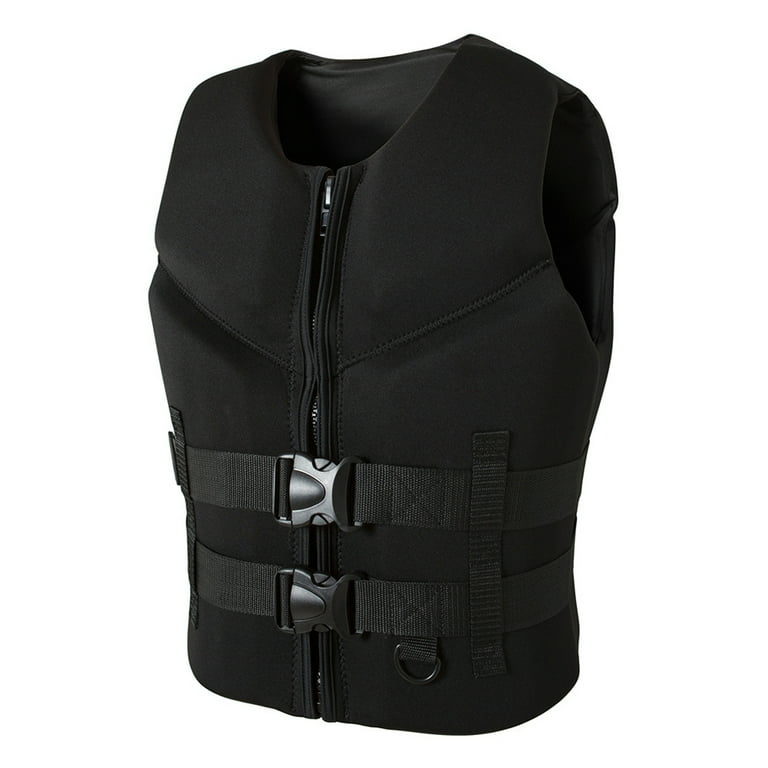 Alloet Adult Life Jacket Warm Neoprene Buoyancy Vest Outdoor Accessories (XL  Black) 
