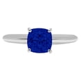 thumbnail image 7 of Solitaire Engagement Ring for Women - 1.5ct Simulated Blue Sapphire in 14K White Gold Promise Ring, 7 of 7