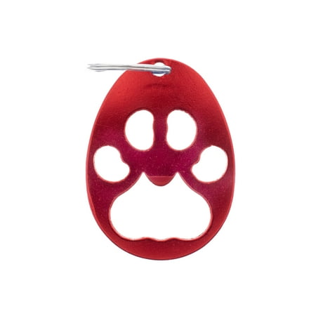 - West Coast Paracord Paw Print Key Chain & Bottle Opener with Silver Split Key Ring - Many Colors and Pack Sizes Available