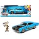 thumbnail image 1 of 1970 Plymouth 440-6BBL RoadRunner azul claro metalizado con capucha negra y figura fundida a presión de Wile E. Coyote \ Looney Tunes \ Coche modelo fundido a presión 1/24 de Jada "" " Jada Toys 32038, 1 of 1