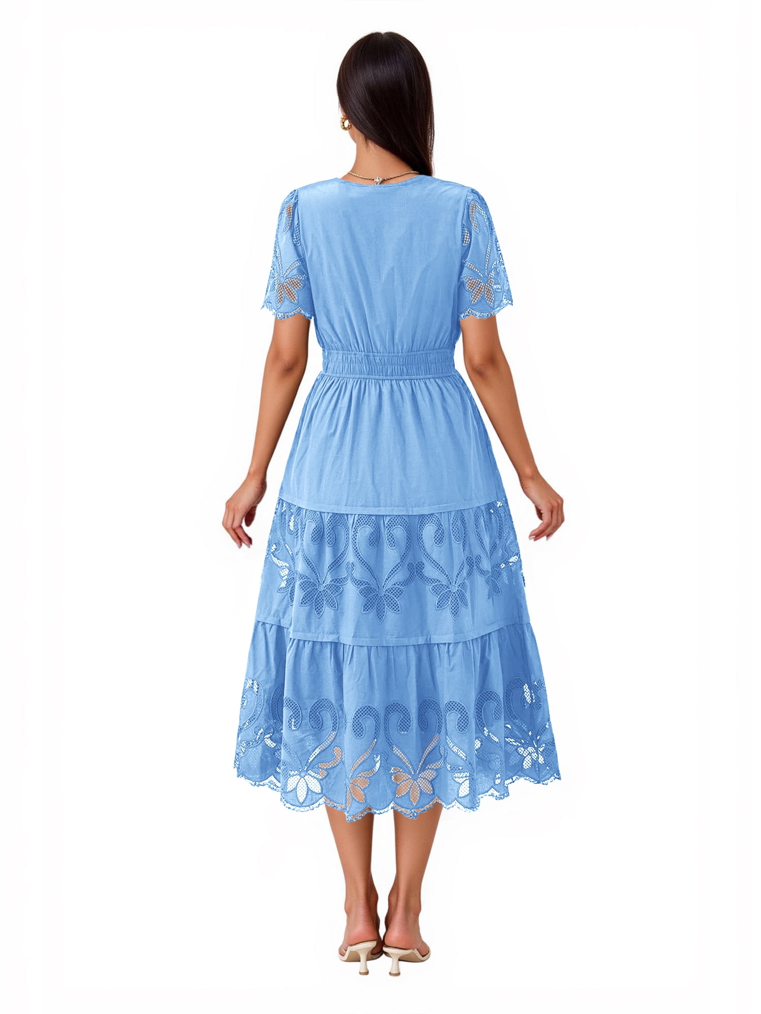 PRETTYGARDEN Women's Midi V-Neck Midi Dress, Sizes S-XXL