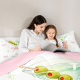 thumbnail image 4 of Manfei Minimalist Goblet King Size Comforter Sets,Bow Olive Border Comforters King Size,Pink Reversible,3 Pieces,1 Comforter and 2 Pillowcases, 4 of 7