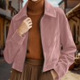 thumbnail image 2 of Viluyesy Womens Corduroy Jacket Zip Up Casual Fall Winter Coat Shacket Pink Size L, 2 of 8